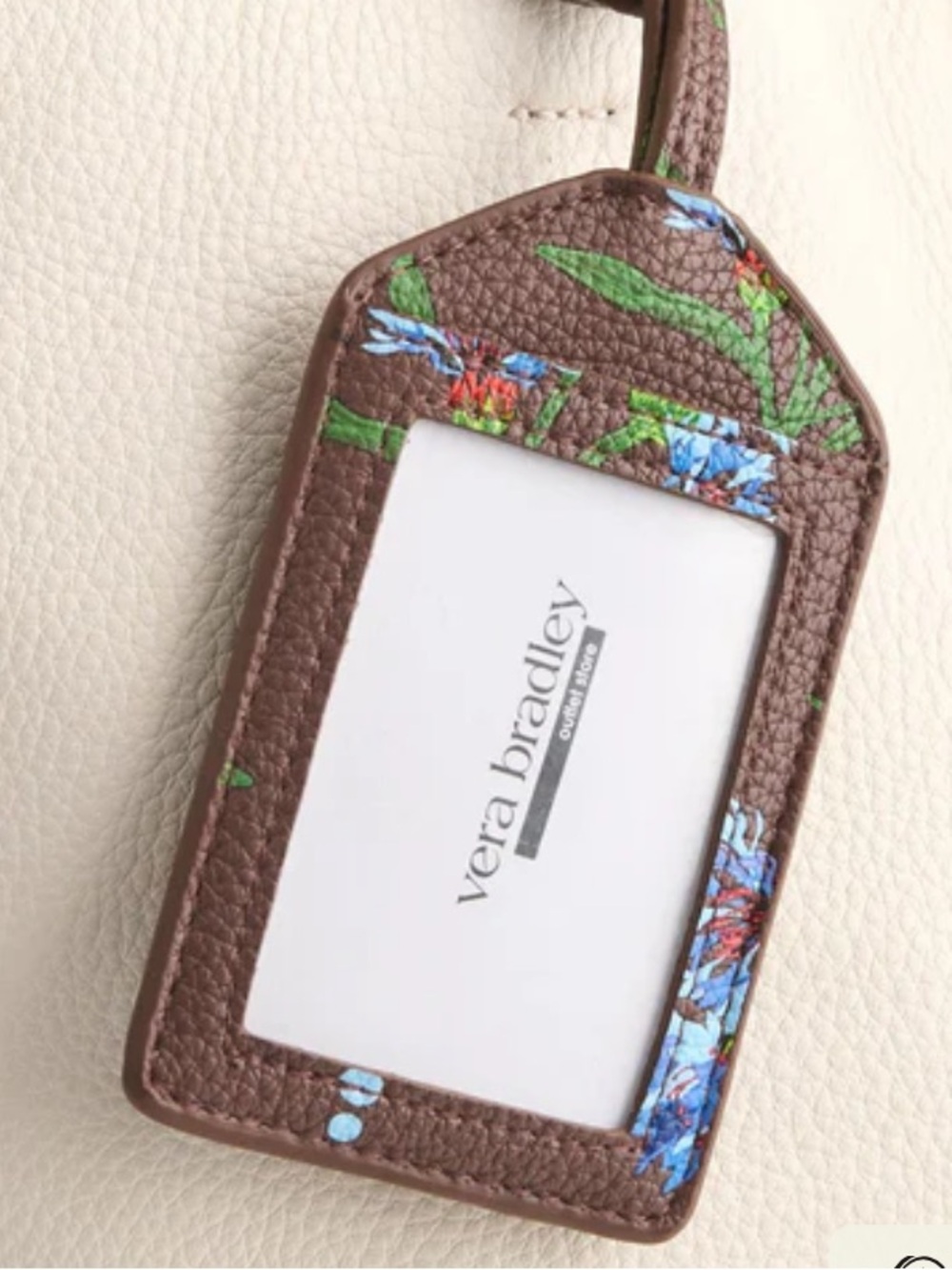Vera Bradley Brown Floral Luggage Tag, NWT - Picture 2 of 4